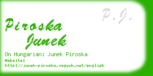 piroska junek business card